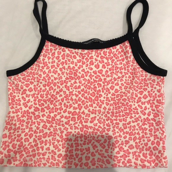 Brandy Melville Tops - Brandy Melville leopard cheetah pink tank top